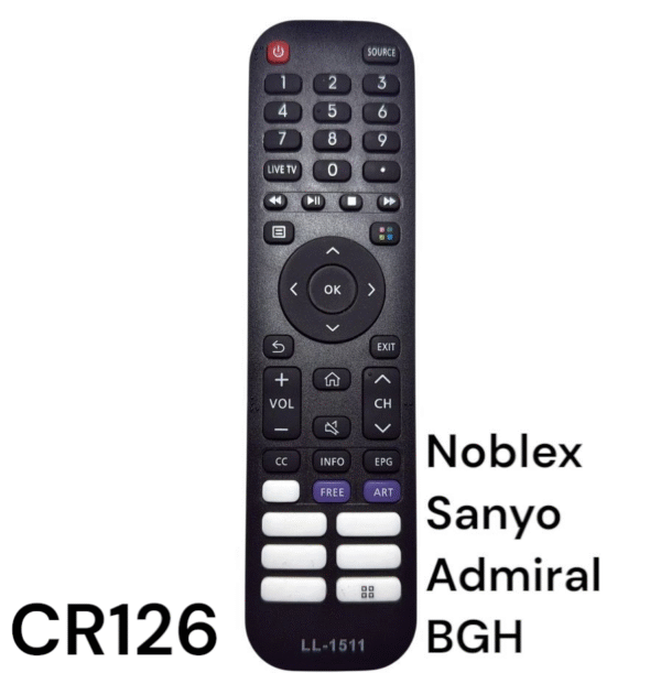 CONTROL REMOTO NOBLEX - SANYO - ADMIRAL - BGH - LL-1511-703