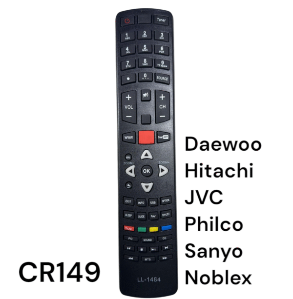 CONTROL REMOTO DAEWOO - HITACHI - JVC - PHILCO - SANYO - NOBLEX - LL1484-RCU314