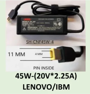 CARGADOR NOTEBOOK 20V 2.25A  11.0 X 4.0 MM PIN INSIDE LENOVO IBM SHURE