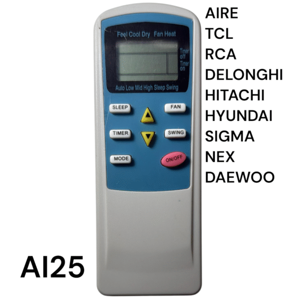CONTROL REMOTO AIRE ACONDICIONADO TCL - RCA - HITACHI - DELONGHI - HITACHI - HYUNDAI - SIGMA - NEX - DAEWOO