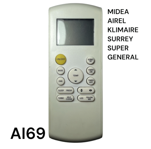 CONTROL REMOTO AIRE ACONDICIONADO MIDEA - AIREL - KLIMAIRE - SURREY - SUPER - GENERAL