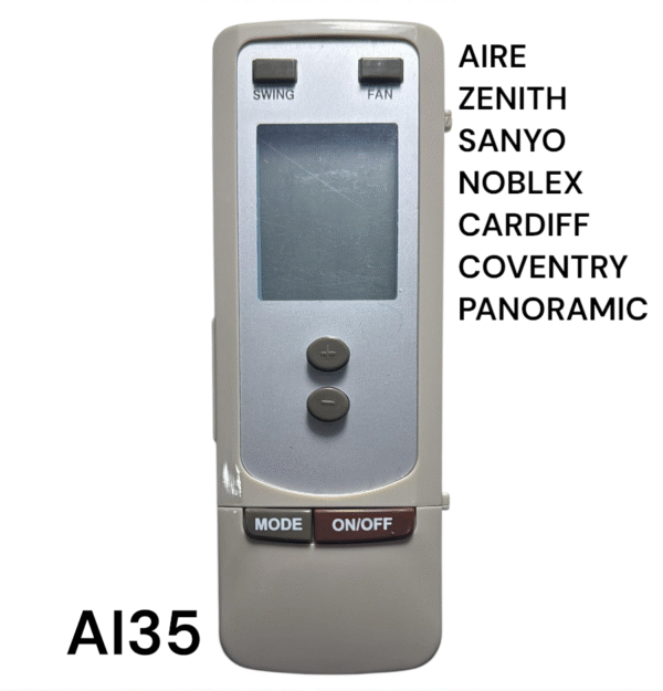 CONTROL REMOTO AIRE ACONDICIONADO ZENITH - SANYO - NOBLEX - CARDIFF - COVENTRY - PANORAMIC