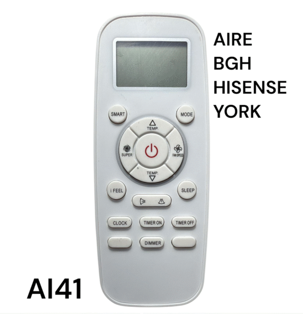 CONTROL REMOTO AIRE ACONDICONADO BGH - HISENSE - YORK
