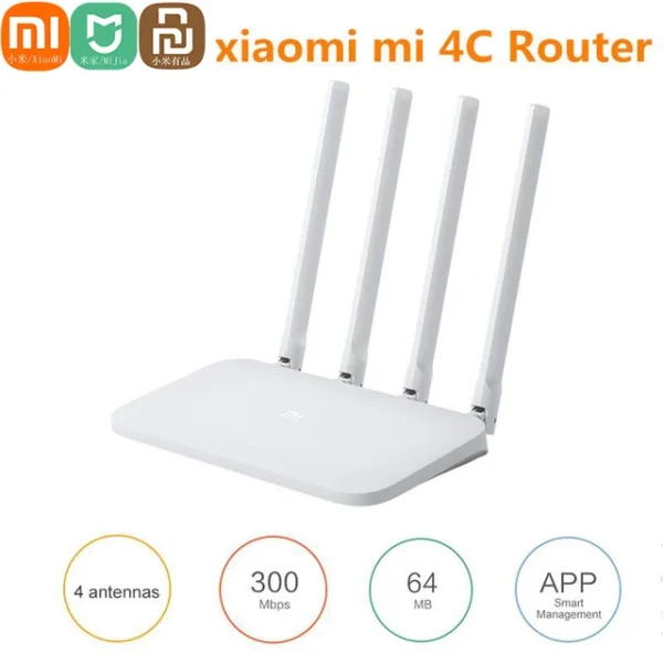 ROUTER XIAOMI 4C 300MBPS 10100 4 ANTENAS