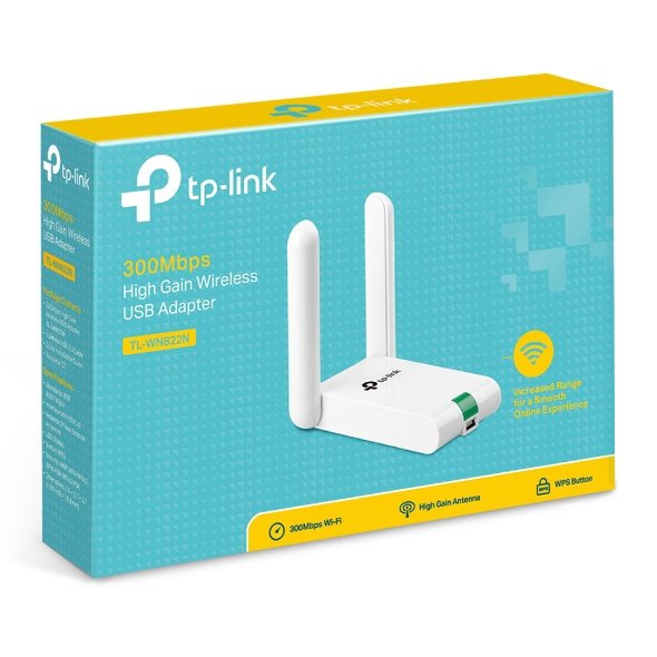 Adaptador USB Inalámbrico de Alta Ganancia 300Mbps TPLINK TLWN822N