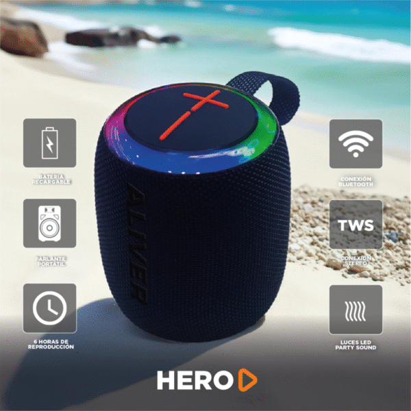 MKT1089GES-2 PARLANTE HERO ALIVER ALS-HERO-HP1 Negro