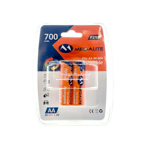 PILAS RECARGABLES AA MEGALITE 700mAh P298