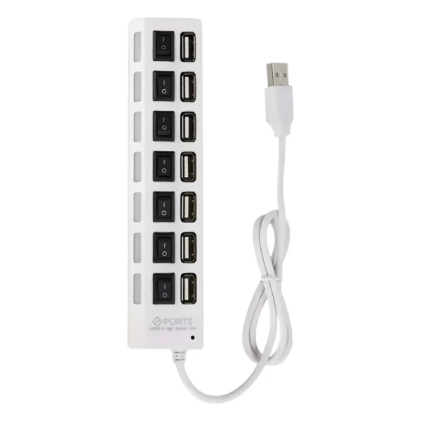 ADAPTADOR HUB USB 7 PUERTOS – BLANCO