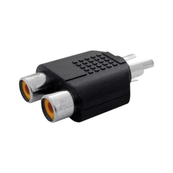 FICHA ADAPTADORA PLUG RCA A 2 JACK RCA