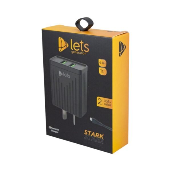 CARGADOR 220 LETS MOD 08 2USB TIPO C