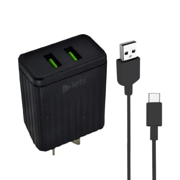 CARGADOR 220 LETS MOD 08 2USB TIPO C