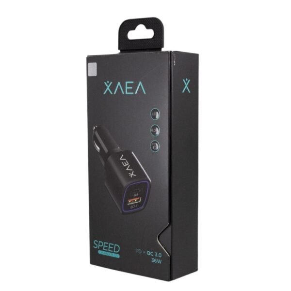 CARGADOR DE AUTO CARGA RÁPIDA XAEA USB + TIPO C - MOD 38 - ONLY