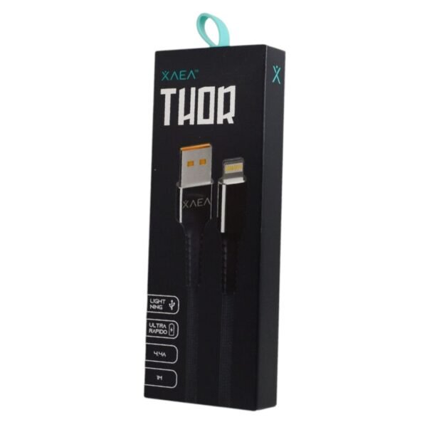 CABLE USB LIGHTNING THOR NEGRO MOD 26 ONLY  4.4Amp