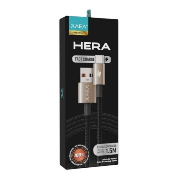 CABLE 1.5M TIPO C XAEA HERA DORADO CHAMPAGNE