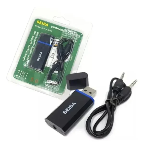 TRANSMISOR Y RECEPTOR USB BLUETOOTH BLS-BT02 SEISA