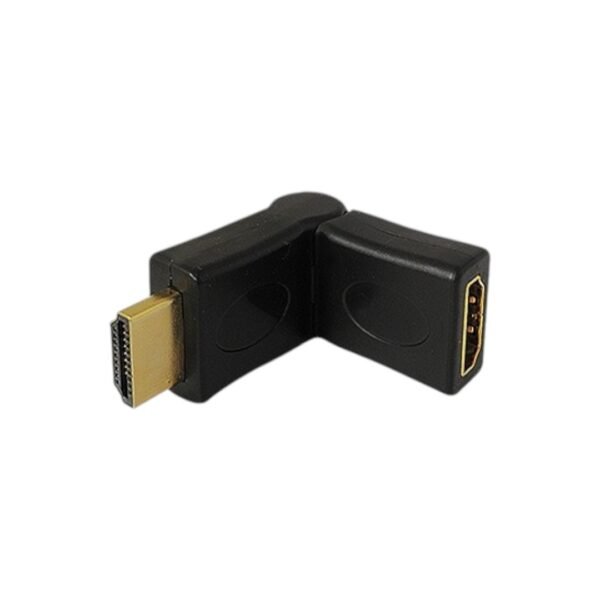 FICHA ADAPTADORA HDMI  MACHO A HDMI  HEMBRA 180 GRADOS