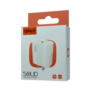 CARGADOR SOLID 1USB+CABLE TIPO C 2.1A MOD 18 BLANCO ONLY