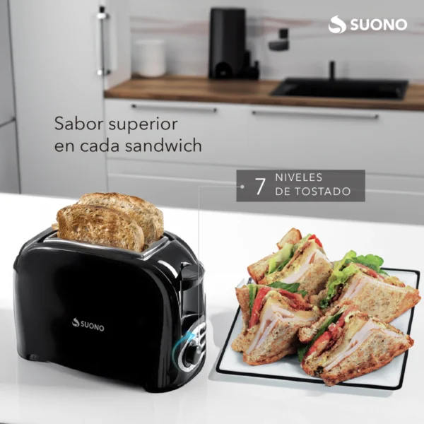 TOSTADORA SUONO 7 NIVELES 750W 2 RANURAS