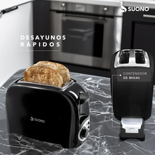 TOSTADORA SUONO 7 NIVELES 750W 2 RANURAS