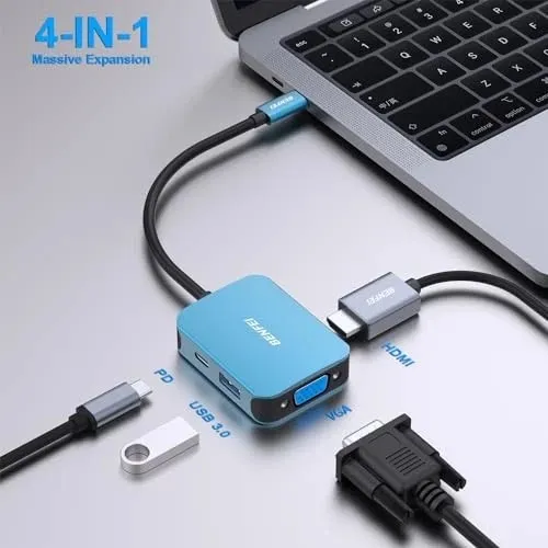 HUB ADAPTADOR TIPO C A HDMI VGA USB BENFEI BF-310