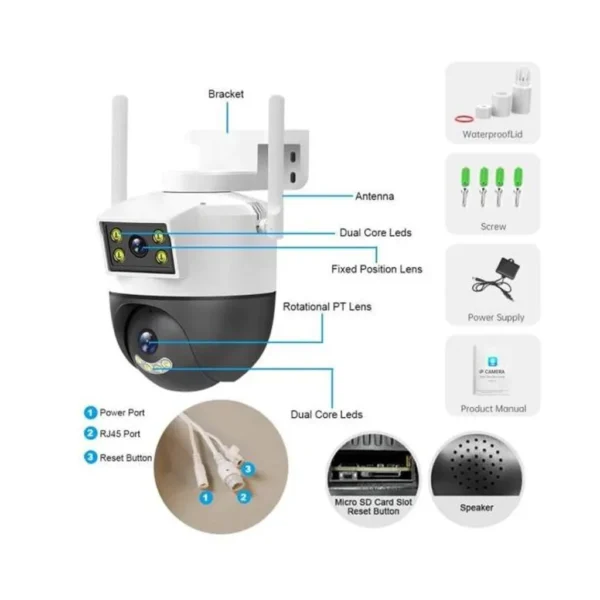 CAMARA DE EXTERIOR IP DOMO DOBLE LENTE IPC-ZAS06 SEISA FULL HD IP69