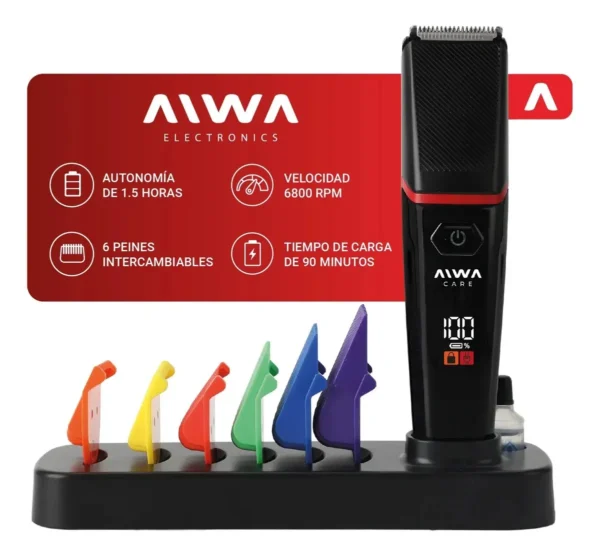 image - 2026-05-29T193442.807 CORTADORA INALAMBRICA DE PELO AIWA 6 PEINES AWC-CPB02N