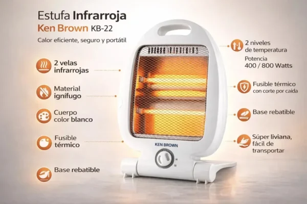 ESTUFA ELECTRICA KB-22 KEN BROWN 800WATTS