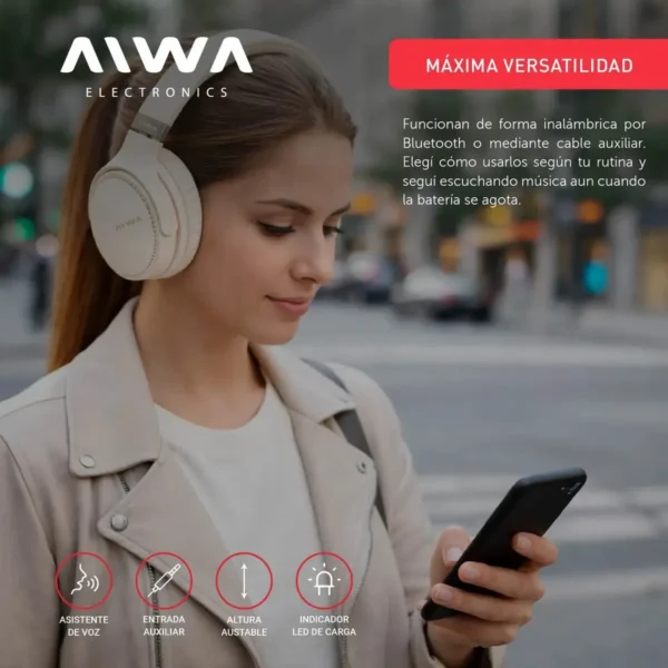 image (58) AURICULAR AIWA BT AW-AVB602C CREMA