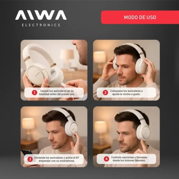 image (60) AURICULAR AIWA BT AW-AVB602C CREMA