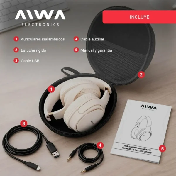 image (61) AURICULAR AIWA BT AW-AVB602C CREMA
