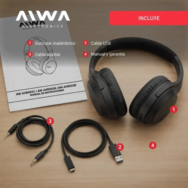 image (71) AURICULAR AIWA BT AVA-BT501C CREMA