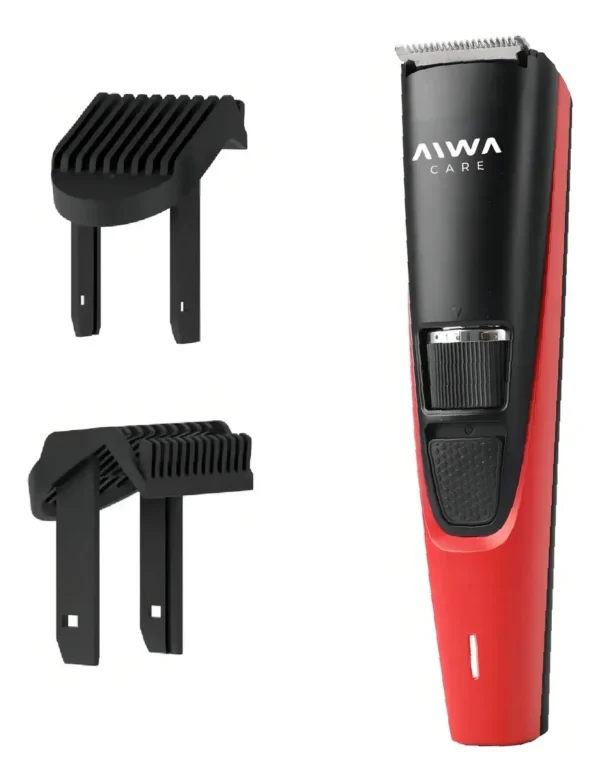 image (96) CORTADORA DE PELO INALÁMBRICA RECARGABLE AIWA AWC-CPB01R CON 2 PEINES