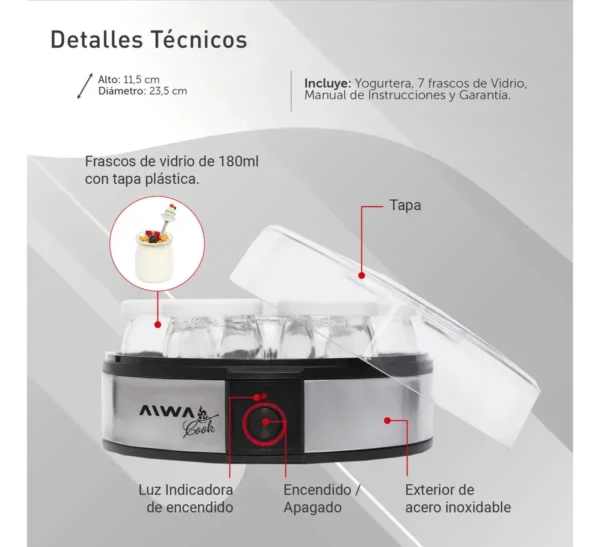 YOGURTERA 7 FRASCOS AWK-YM07 AIWA