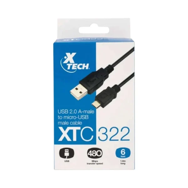 CABLE USB 2.0 A MICRO USB 1.8 MTS 30AWG DIAM 3.8MM XTC-322